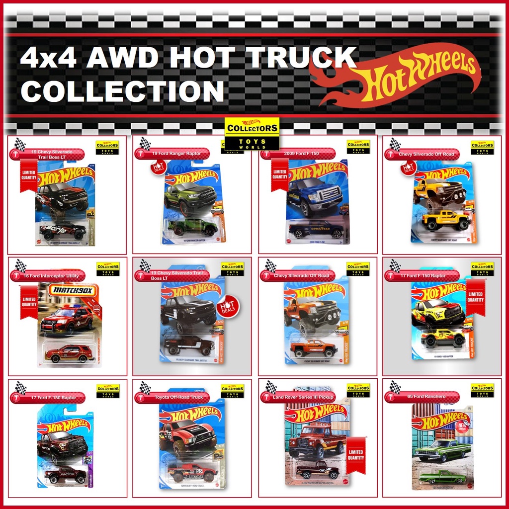 Hot Wheels From RM Hot Trucks Collection Ford F Raptor Ford Ranger Raptor Silverado