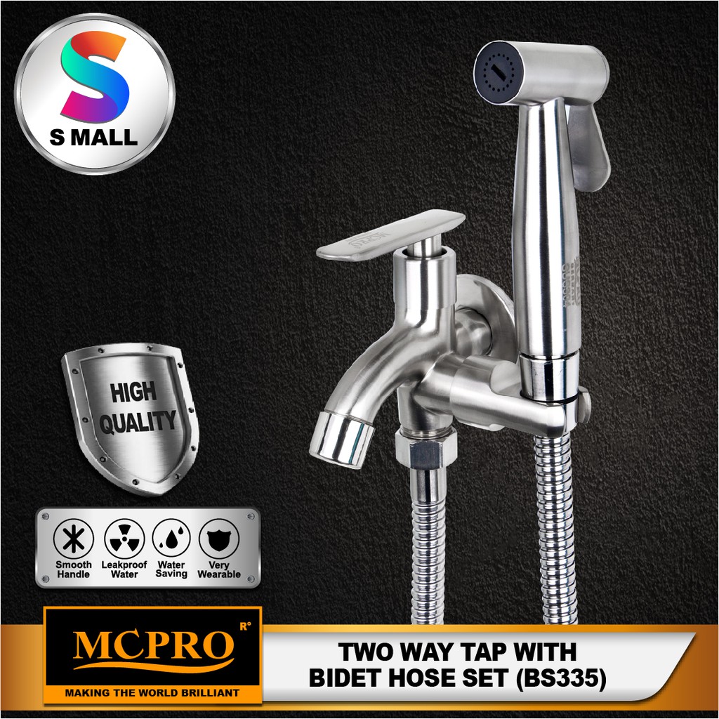 MCPRO Stainless Steel SUS304 Bathroom Faucet TWO WAY TAP WITH BIDET SET