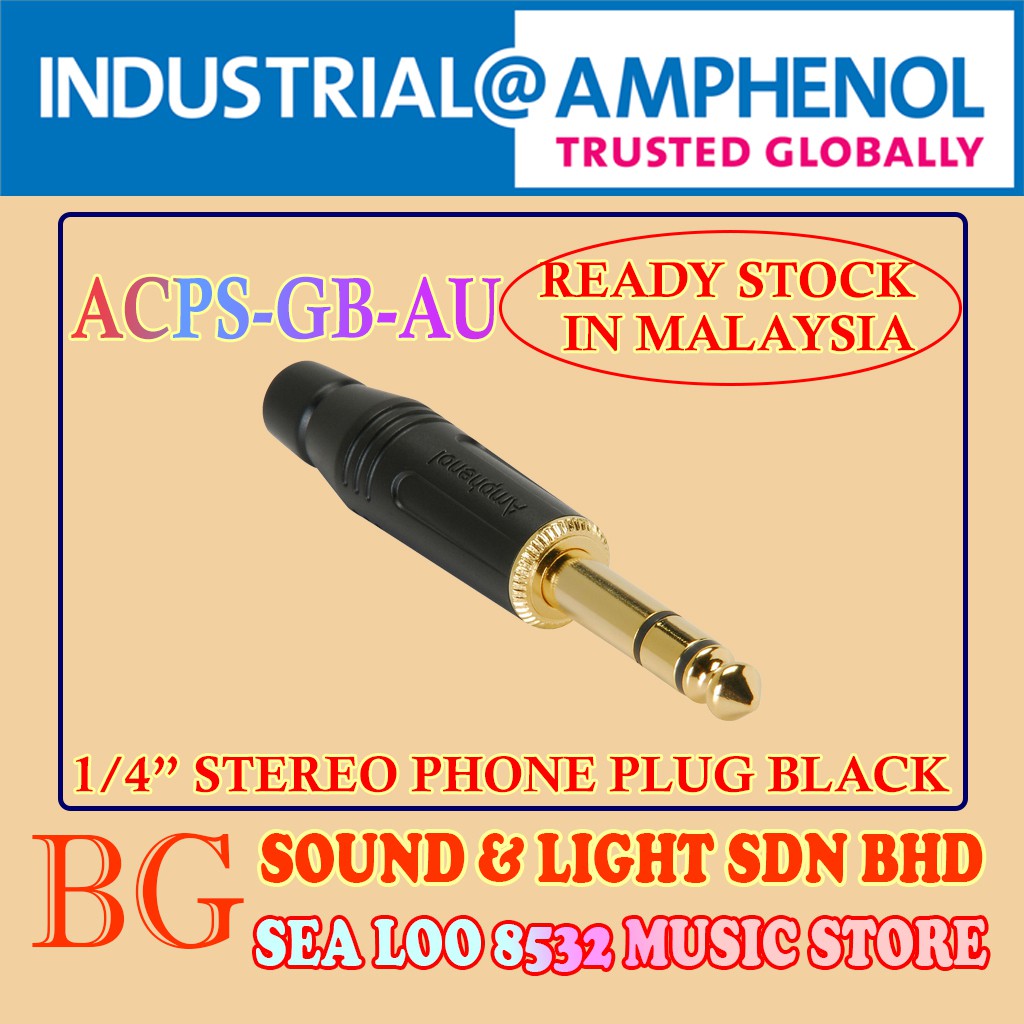 Amphenol Acps Gb Au M Series Trs Stereo Phone Plug Connector With