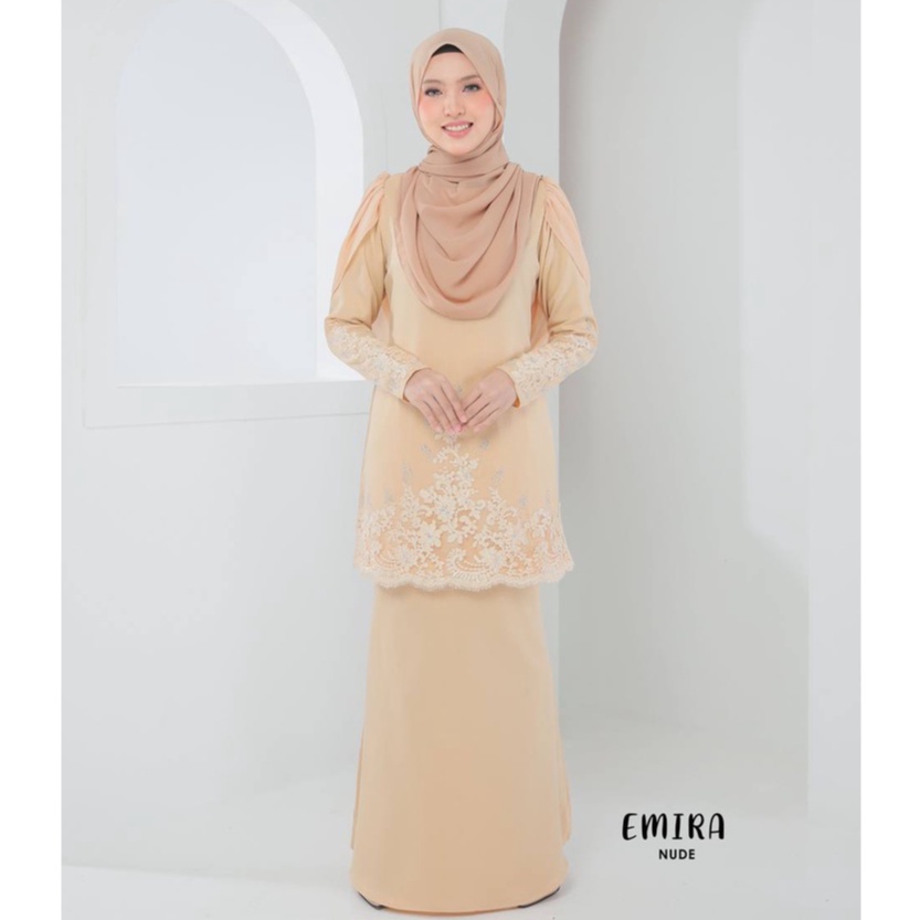 Kurung Moden Emira Sedondon Warna Nude Shopee Malaysia