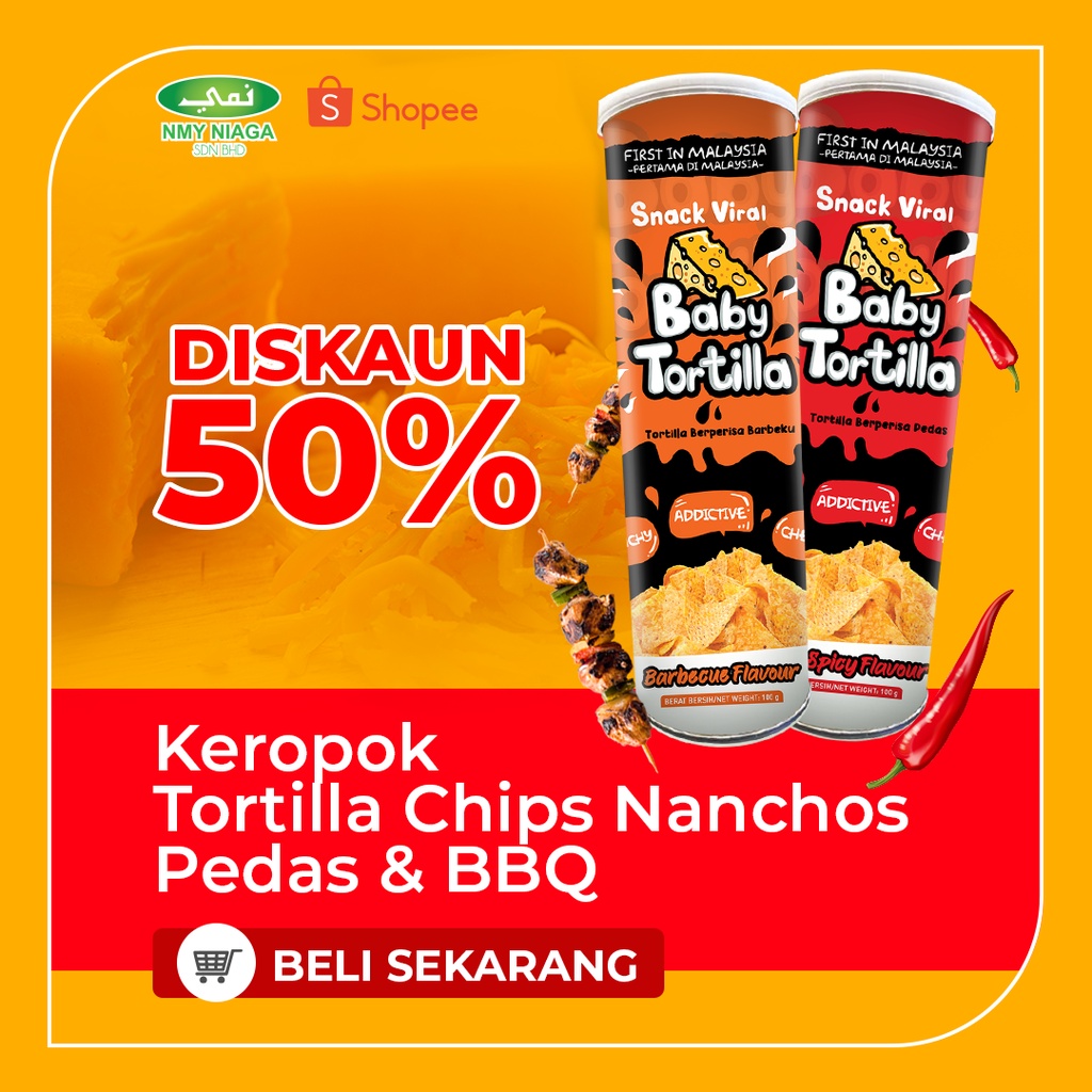 Keropok Tortilla Chip Nanchos Kerepek Tortilla Pedas Bbq Sedap Rangup