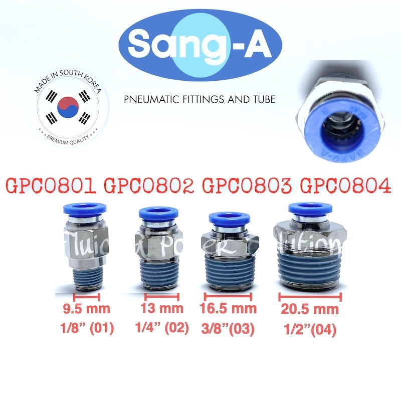 Sang A Gpc Mm Pneumatics Pc One Touch Air Fitting