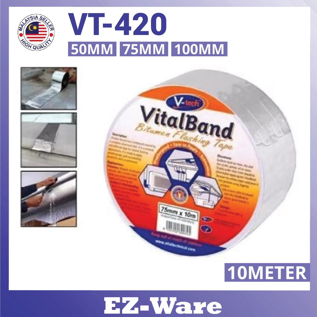 VT 420 V Tech VITAL BAND BITUMEN FLASHING TAPE 50MM 75MM 100MM