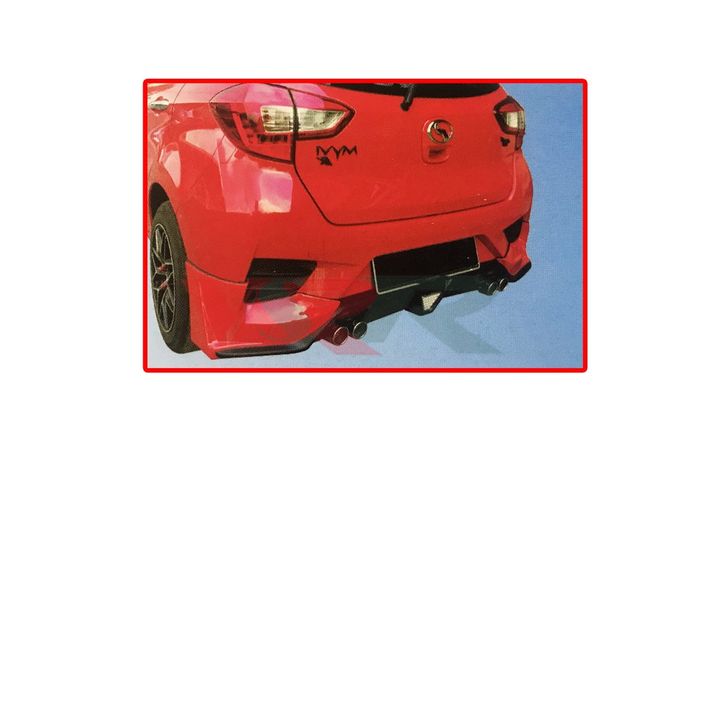 Perodua Myvi VVTi 3rd Gen 2018 MG RS Rear Back Bumper Skirt With 4