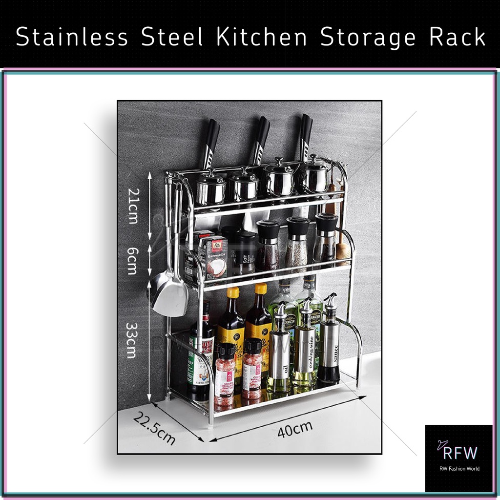 Stainless Steel Multipurpose Kitchen Storage Rack Cm Seasoning