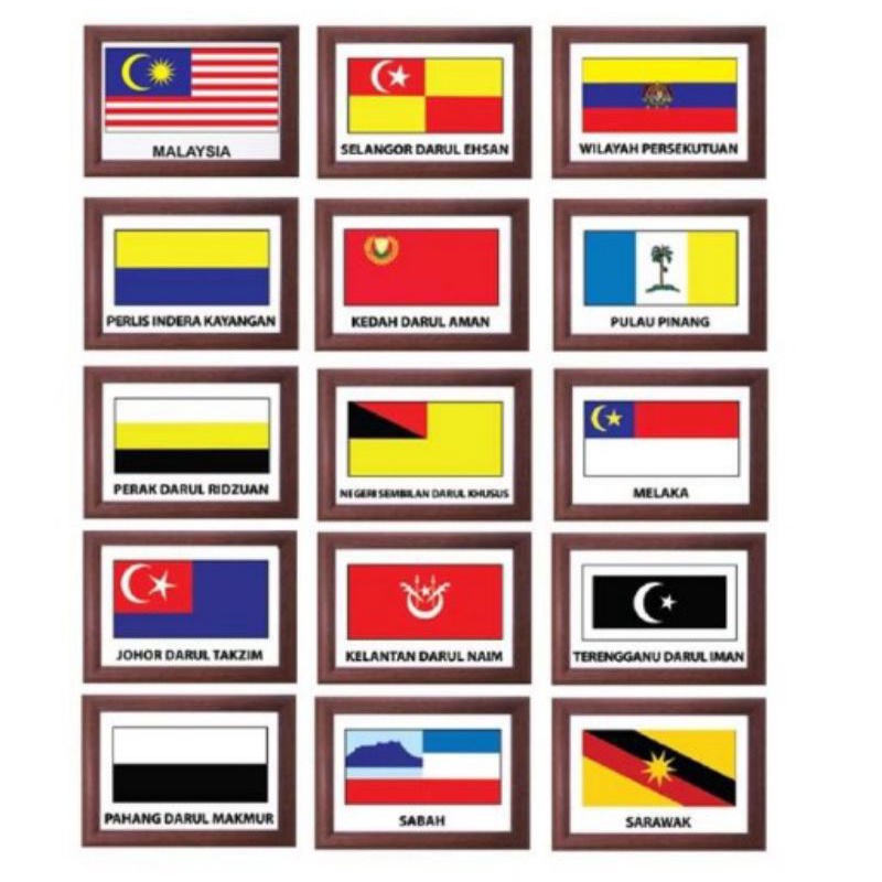 Papan Bendera Negeri Negeri Versi 2 14 S Ready Stock Wooden Flag