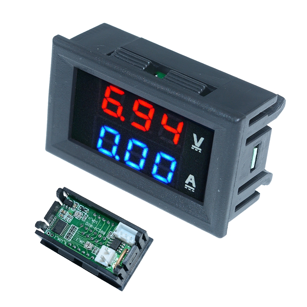 Pcbfun DC 100V 50A Voltmeter Ammeter Blue Red LED Dual Digital Volt