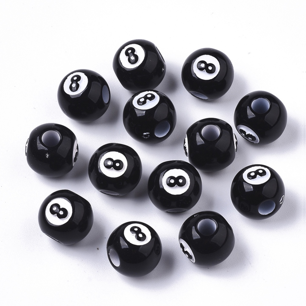 Nbeads Pc Spray Painted Acrylic Beads Large Hole Beads Billiards