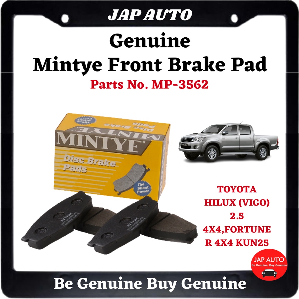 TOYOTA HILUX VIGO 2 5 4X4 FORTUNER 4X4 KUN25 MP 3562 MINTYE Brake