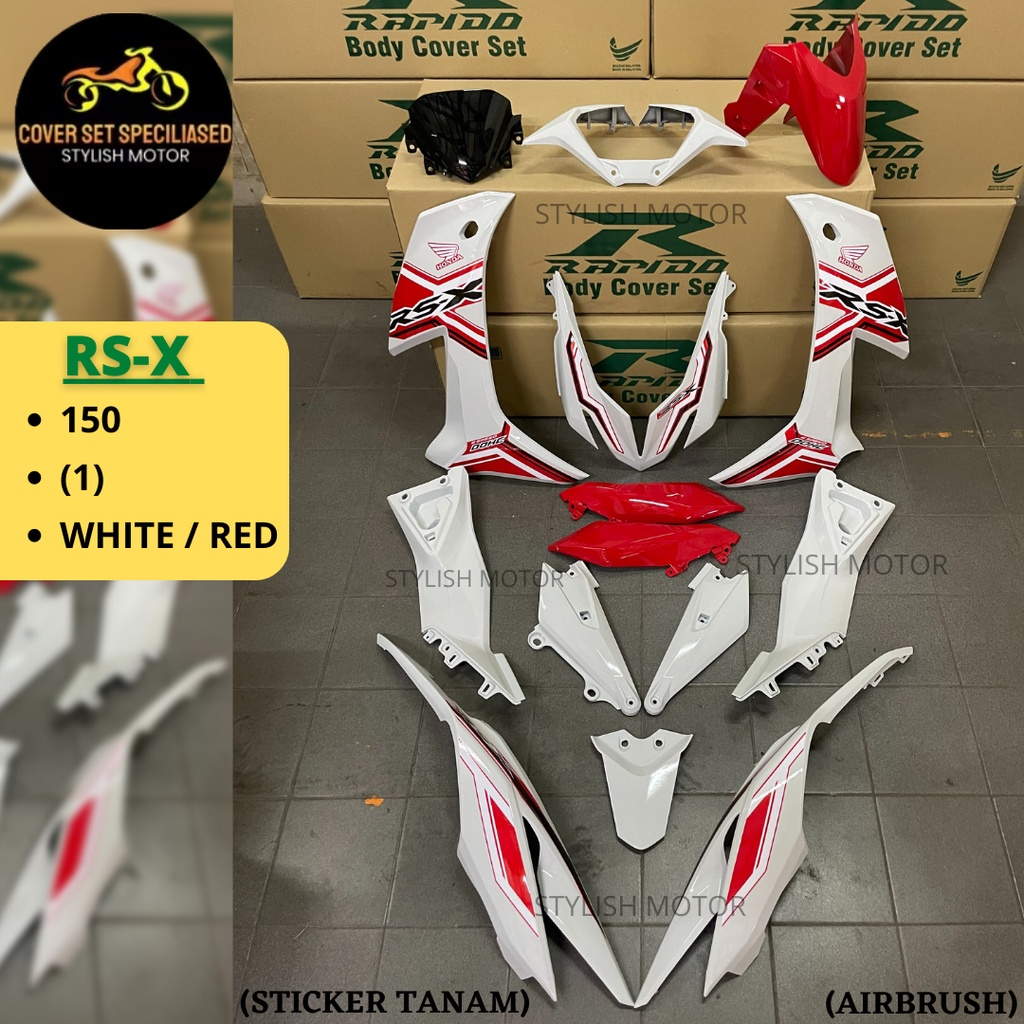 Sticker Tanam Airbrush Rapido Cover Set Honda Rsx Rs X White