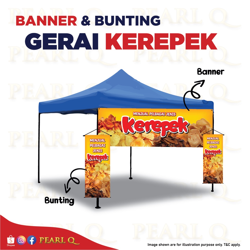 Banner Gerai Pasar Malam Kedai Pelbagai Jenis Kerepek Bazaar Ramadhan