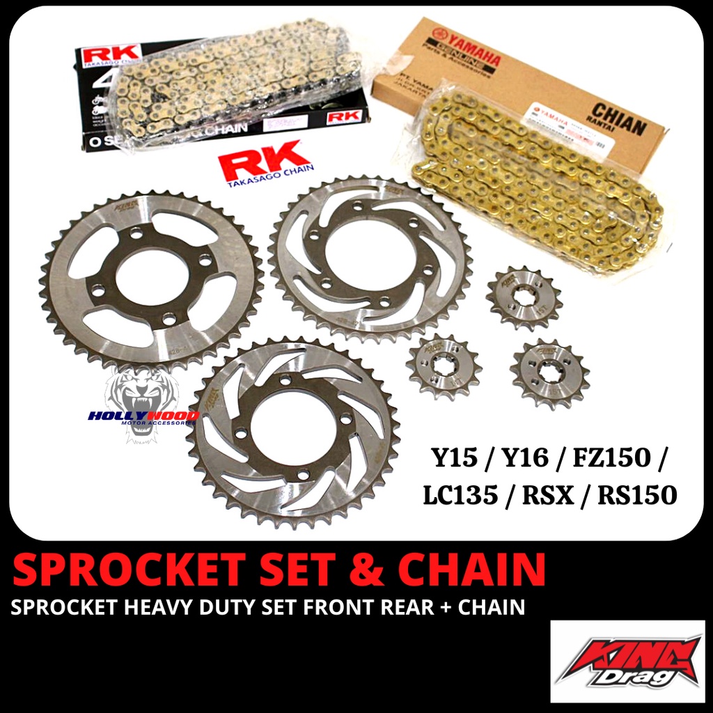 Yamaha Honda Sprocket Set With Original Rk Oring Chain For Lc