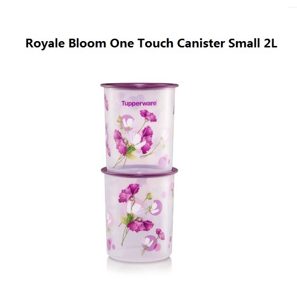 Tupperware One Touch Petalz Window Canister Blue Royale Bloom