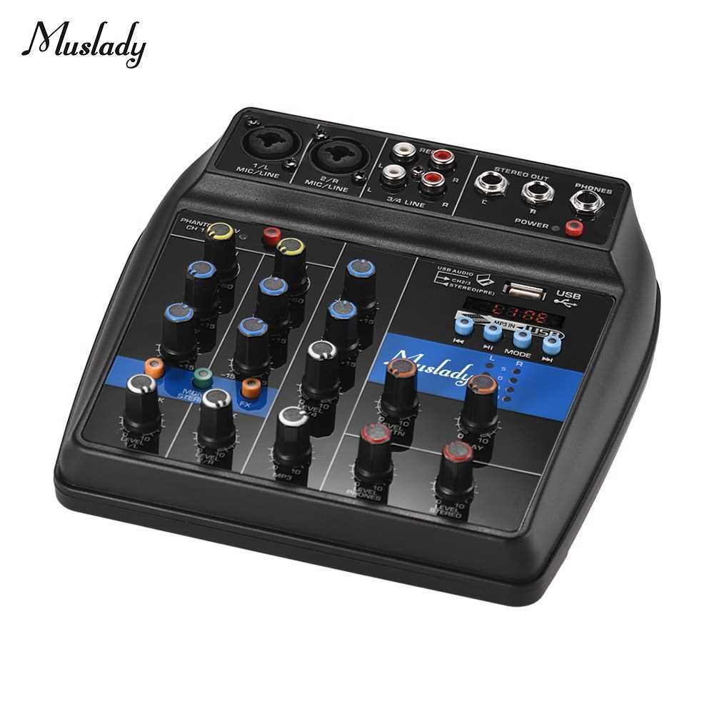 Muslady S 1 Portable 4 Channel BT Mixing Console Digital Audio Mixer