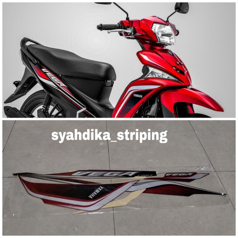 MERAH HITAM Sticker STRIPING LIS BODY YAMAHA VEGA FORCE Red Black 2019