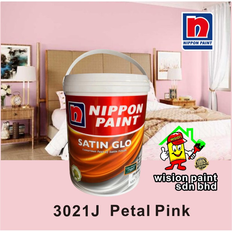 5 LITER NIPPON PAINT SATIN GLO INTERIOR PAINT Cat Rumah Dalam