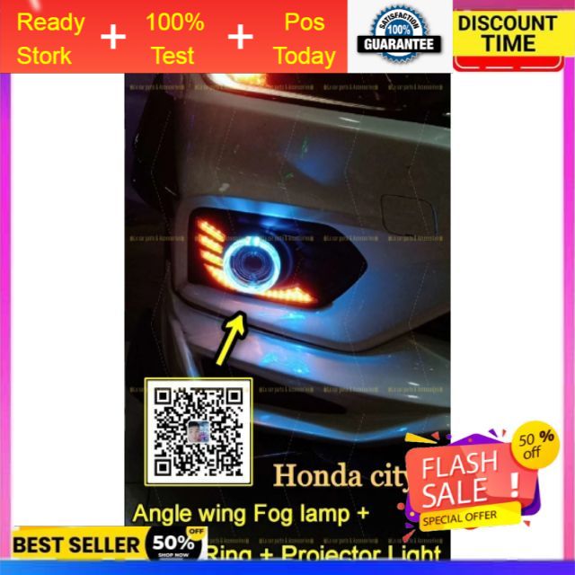 Honda City Angle Wing Drl Led Front Bumper Daylight Daytime Fog Lamp