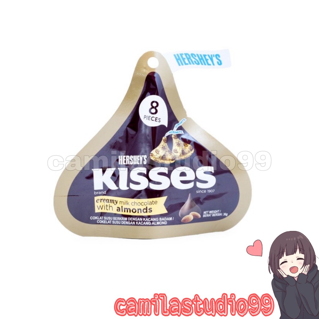 Hershey Kisses Creamy Milk Chocolate With Almonds 36g Shopee Malaysia