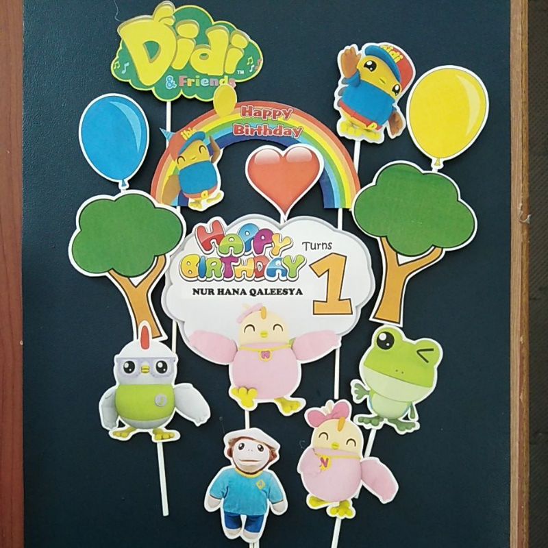 Cake Topper Didi N Friends With Customised Name Shopee Malaysia