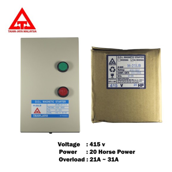 Taian Jaya Dol Magnetic Starter V V Hp Hp Hp Hp