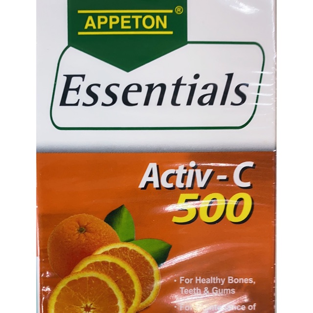 Appeton Essentials Activ C 500 Chewable Tabs 30s Exp 6 22 Shopee