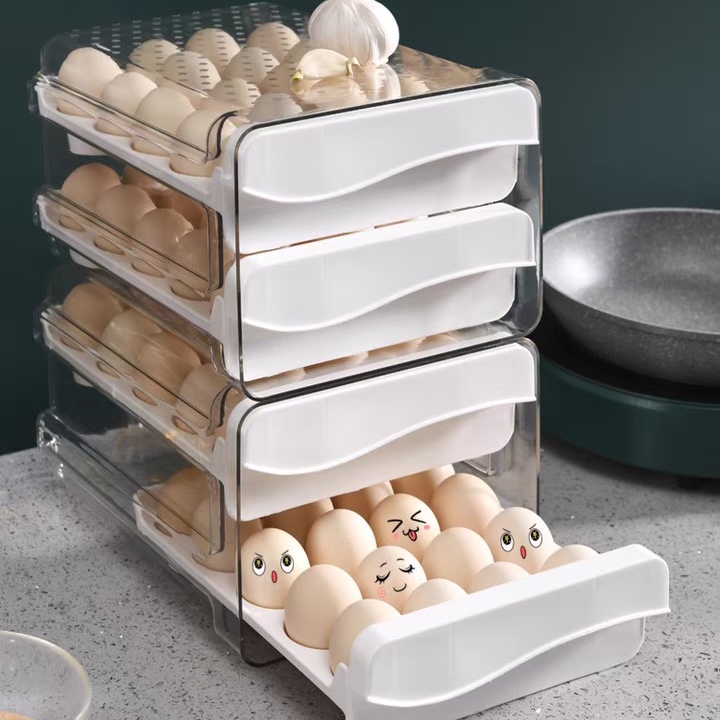 Egg Holder For Refrigerator Grid Large Capacity Egg Tray Layer