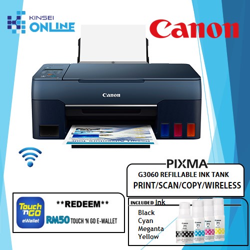 Canon PIXMA G3060 Ink Efficient G Series Printer Shopee Malaysia