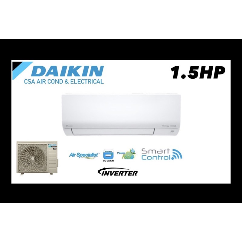 Daikin 1 5HP R32 Inverter Wall Mounted Split Unit With SMART Control