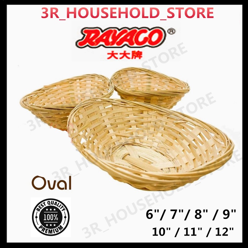 Oval Rattan Bamboo Basket Bakul Rotan Bakul Raga Buluh Bujur