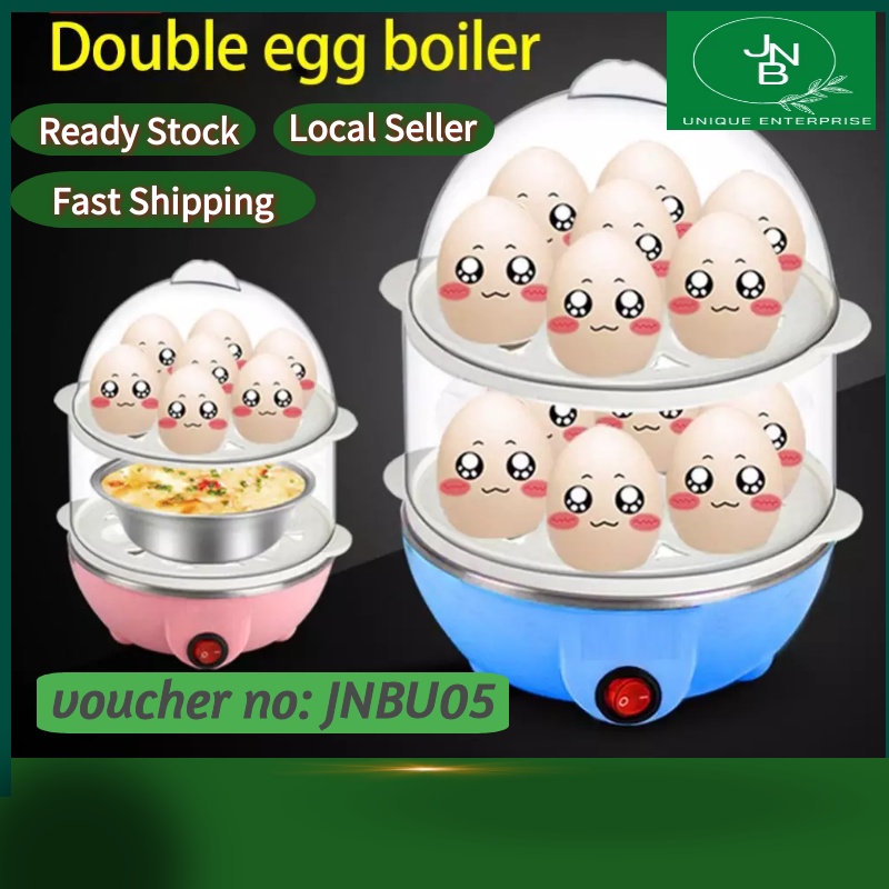 Ready Stock Delly Pa Layer Electric Egg Steamer Food Cooker