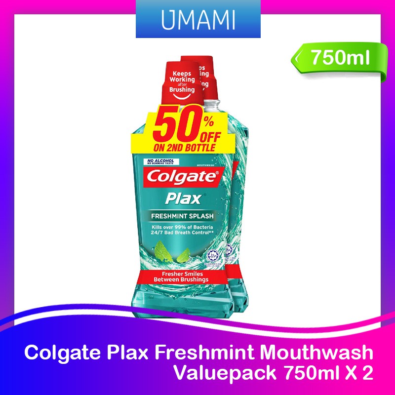 Colgate Plax Freshmint Mouthwash Valuepack Eliminates Bacteria