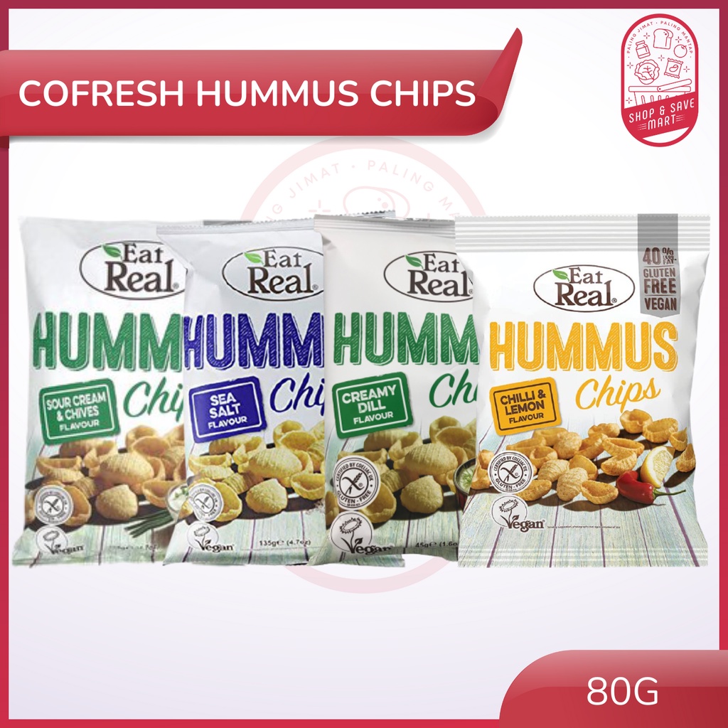 CoFresh Hummus Chips 80g Flavor Sour Cream Chives Sea Salt