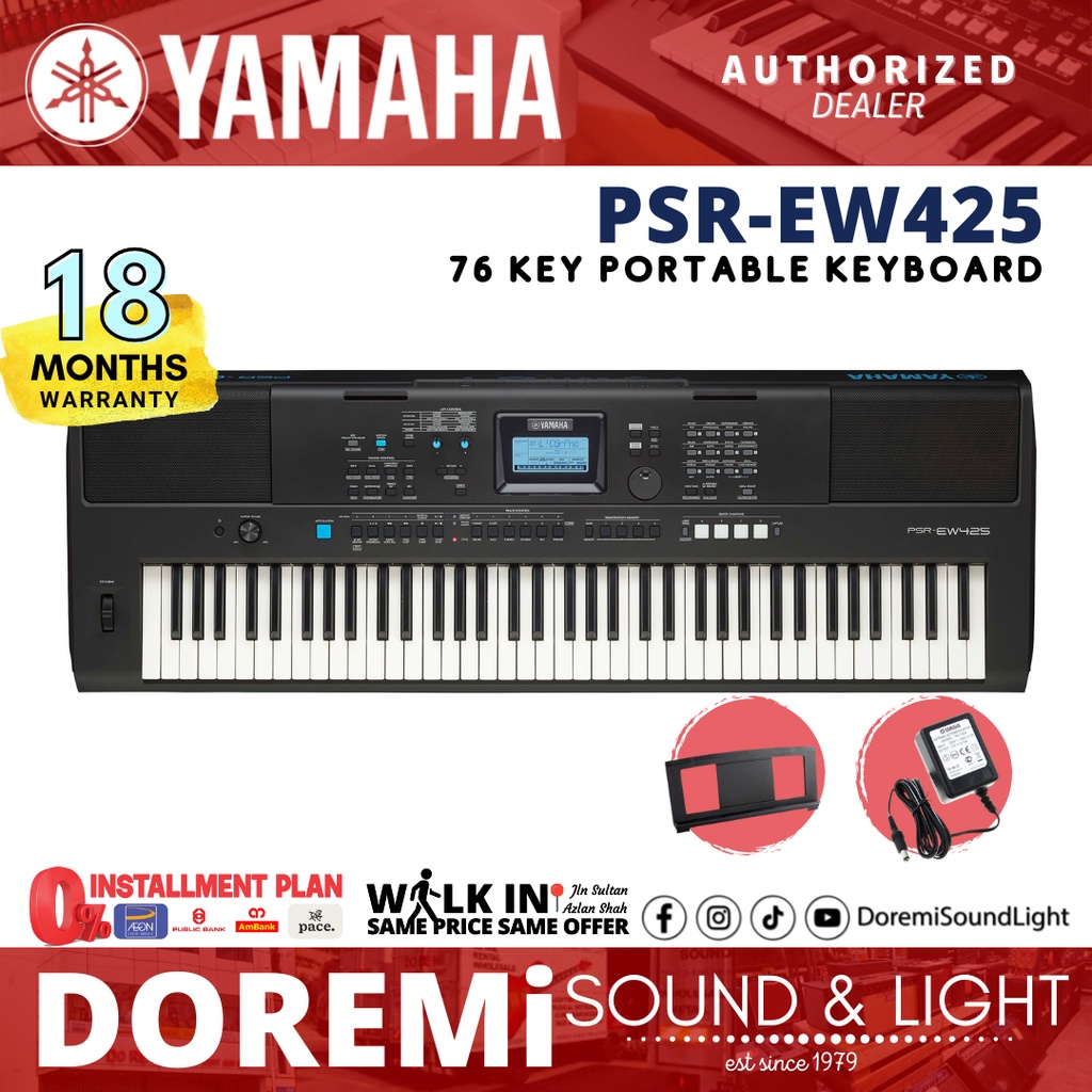 Yamaha PSR EW425 76 Key Touch Sensitive Portable Keyboard Shopee Malaysia