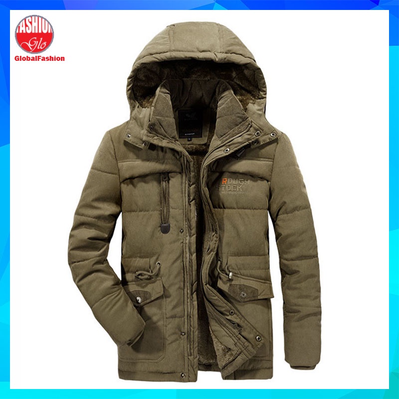 Plus Size Men Hooded Autumn Winter Jacket Baju Sejuk Jaket Lelaki Plush