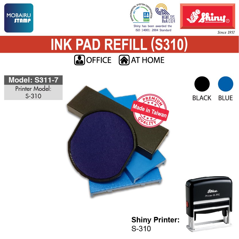 Shiny Ink Pad Cartridges Refill For Self Inking Stamps S X S