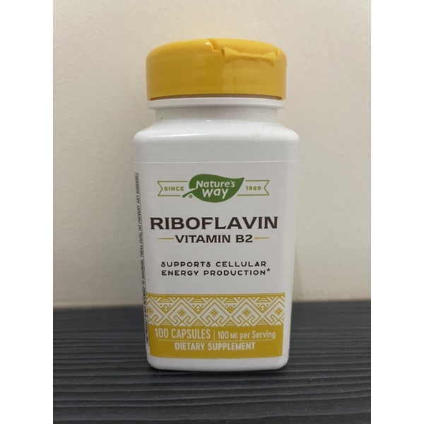 Natures Way Riboflavin Vitamin B2 100mg 100 Capsules Shopee Malaysia