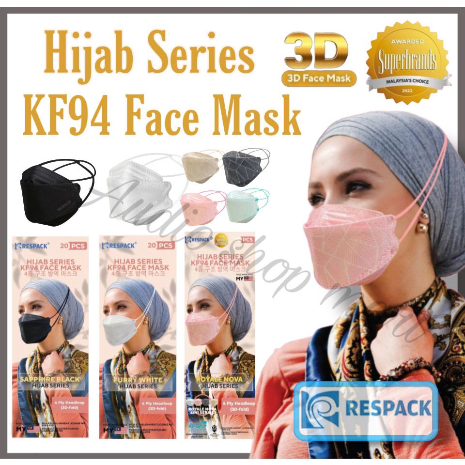 RESPACK MALAYSIA KF94 Face Mask Hijab Series 4ply Surgical Face Mask