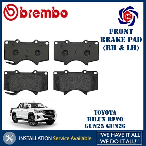 New Toyota Hilux REVO GUN25 GUN26 BREMBO Front Brake Pad PAIR Left