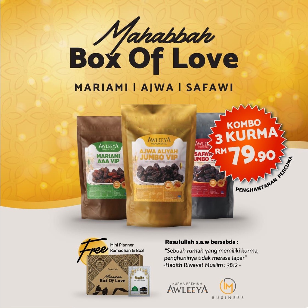 Hadiah Kurma Ramadan Gift Box Of Love Awleeya In Kurma Ajwa Aaa