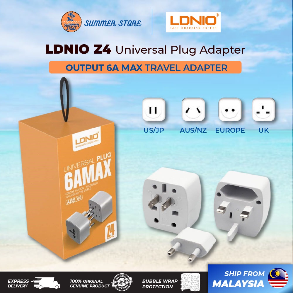 Ldnio Z Universal Plug Adapter Travel Multi Plug With Uk Eu Us Au Pin