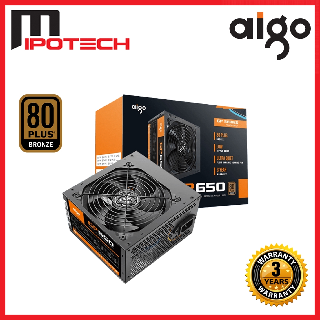 Aigo GP550 GP650 550 650Watt 80 Plus Bronze Power Supply Shopee Malaysia