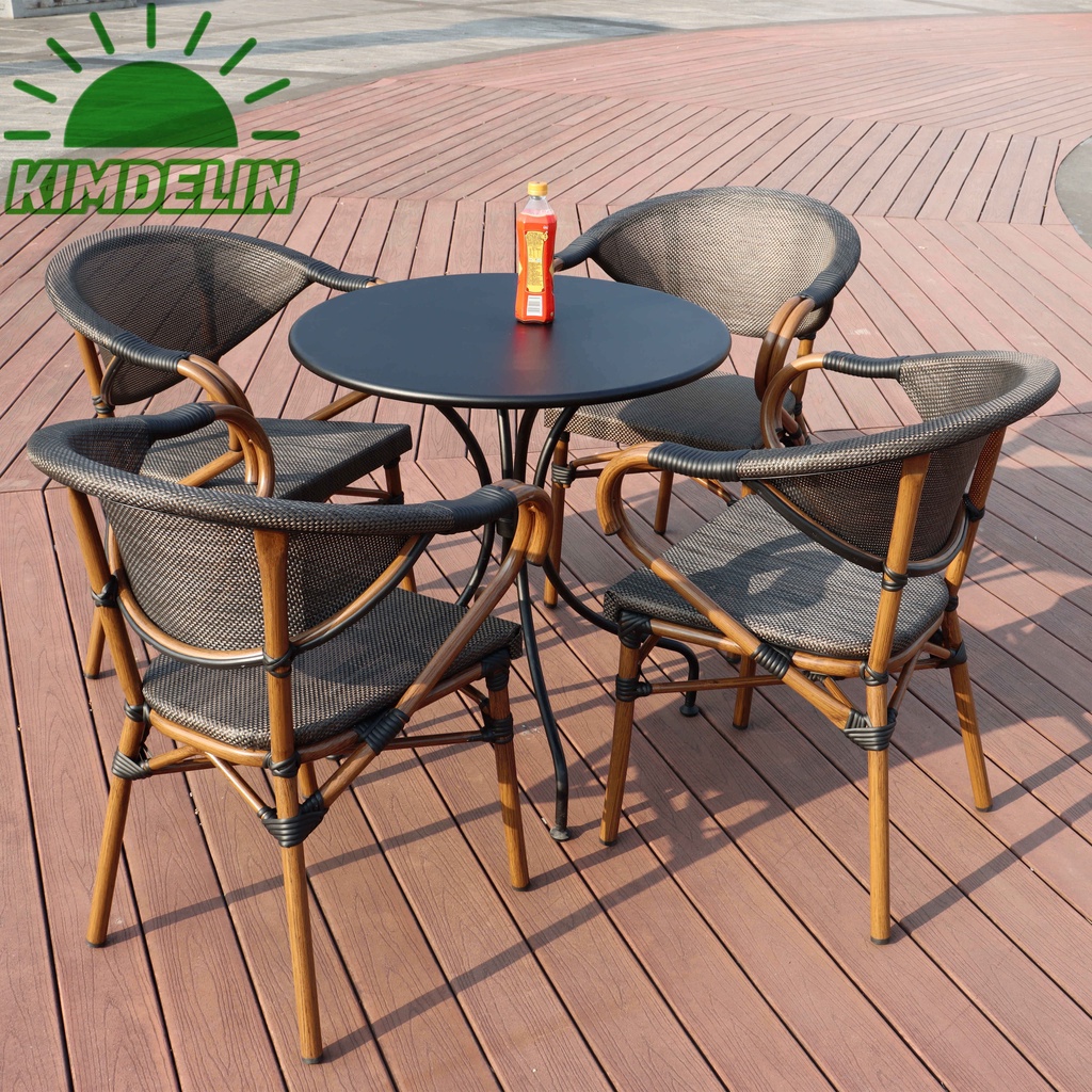 KIMDELIN Outdoor Furniture Garden High Grade Set 4 Chairs 1 Table For