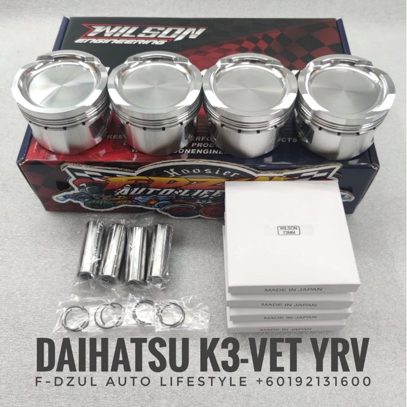 Wilson Engineering Forged Piston Kit Daihatsu YRV K3 VET Turbo 73MM 73