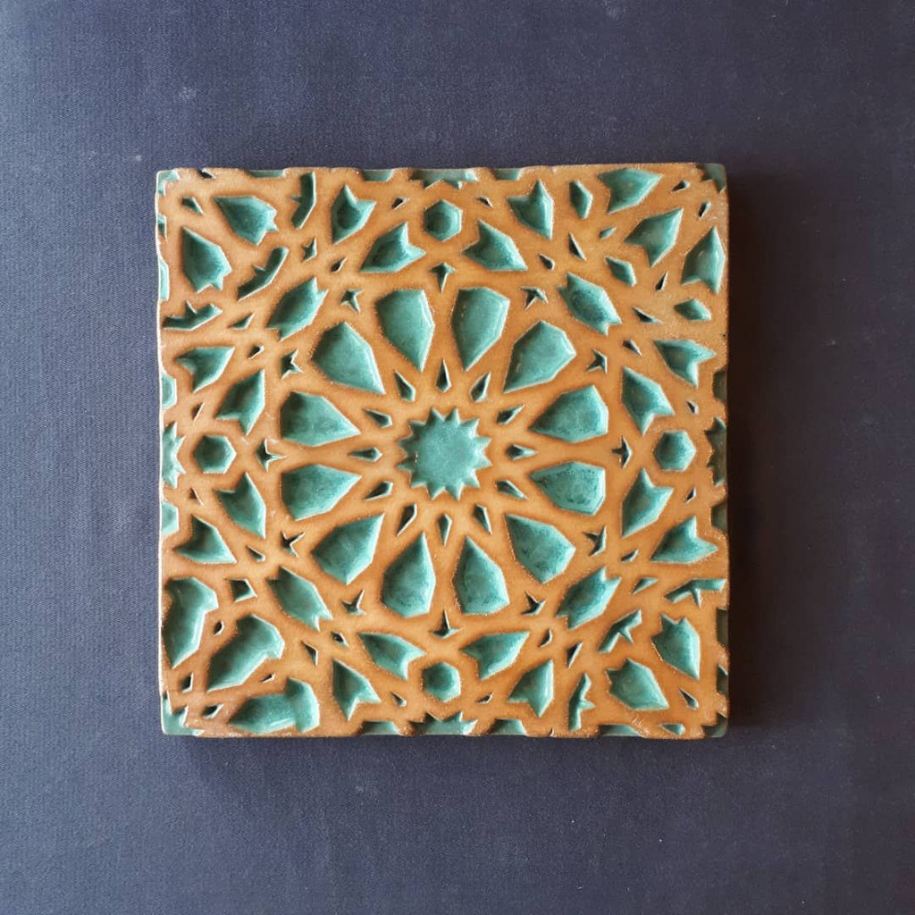 Keceramics Handmade Ceramic Tile Geometric Islamic Pattern P4W7