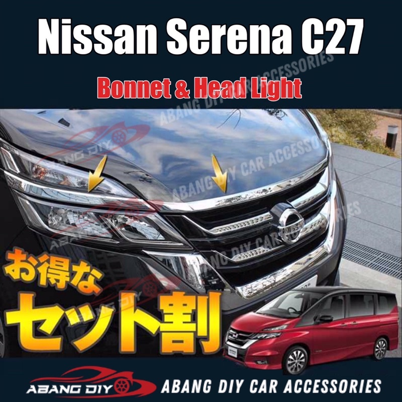 Nissan Serena C Engine Bonnet Chorome Headlamp Chrome Shopee Malaysia