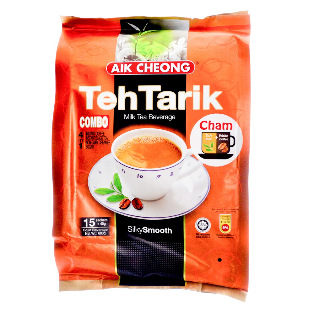 Aik Cheong Teh Tarik Cham Combo 4 In 1 Silky Smooth 15 Sachet 600g