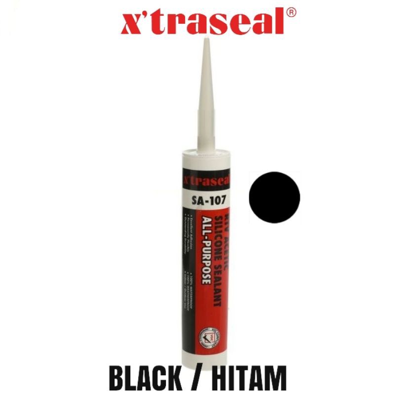 XTRASEAL Black All Purpose RTV Acetic Silicone Sealant SA 107 111911