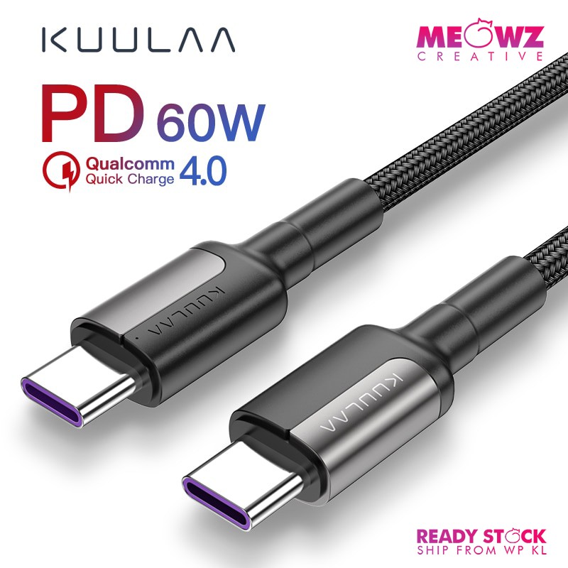 Kuulaa Type C To Type C Cable W W Pd Qc Quick Charge Usb C