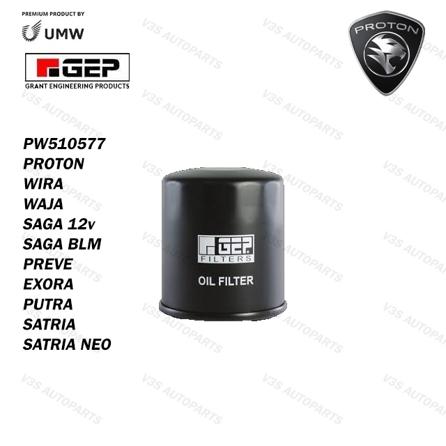 UMW GEP Oil Filter Penapis Minyak Proton Wira Saga Preve Exora Saga BLM