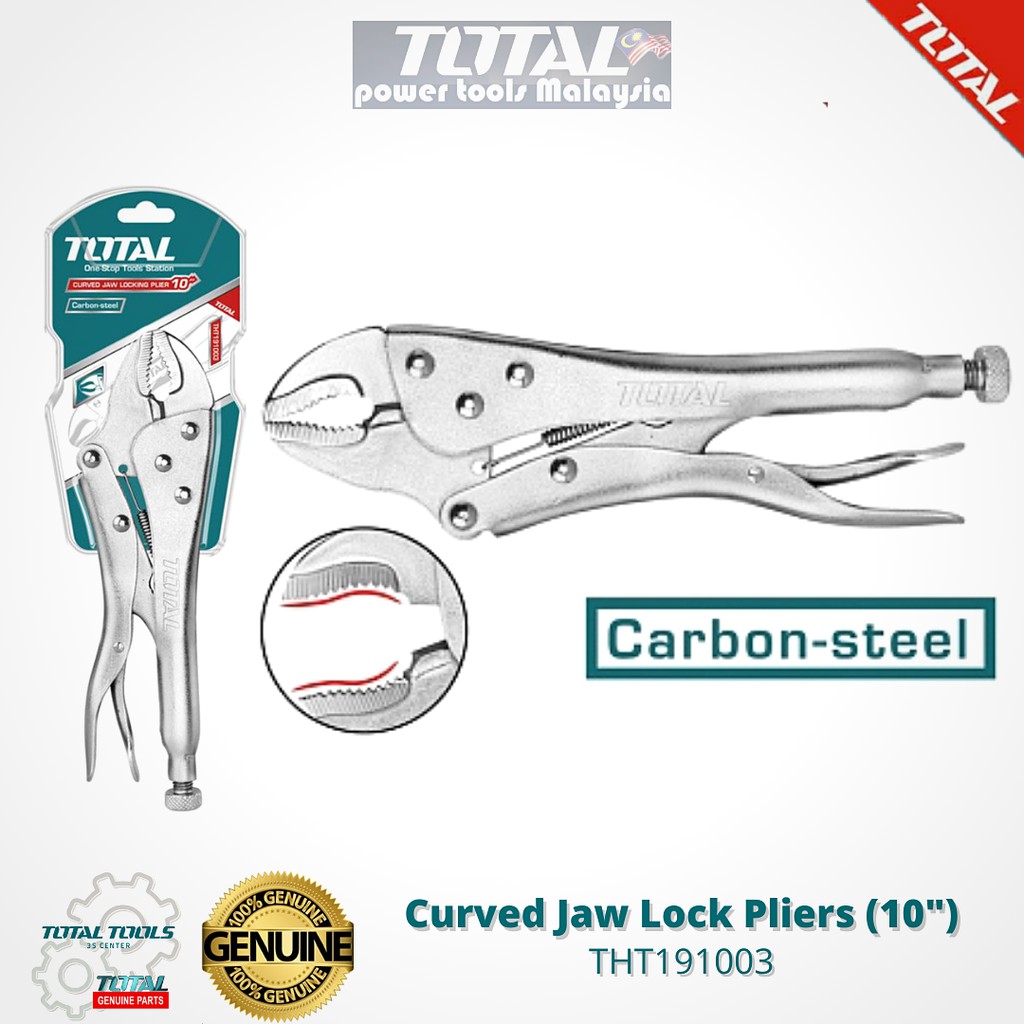 TOTAL Curved Jaw Locking Pliers 10 弯咀大力钳 THT191003 Shopee Malaysia